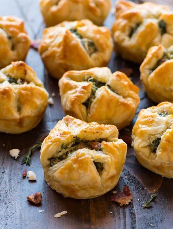 Puffed Pastry Appetizers Recipes
 Spinach Puffs with Cream Cheese Bacon and Feta