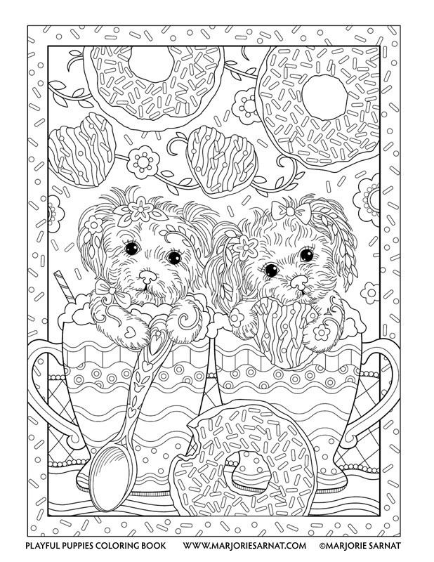 Puppy Coloring Pages For Adults
 Playful Puppies — Marjorie Sarnat Design & Illustration