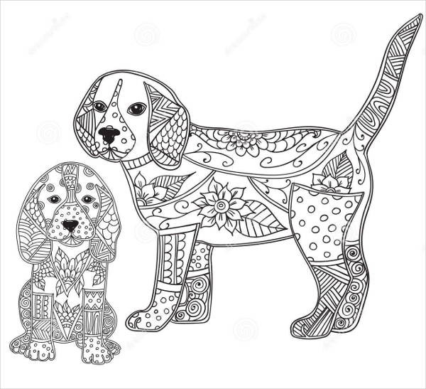 Puppy Coloring Pages For Adults
 9 Puppy Coloring Pages JPG AI Illustrator Download