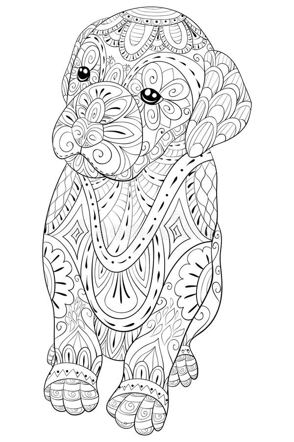 Puppy Coloring Pages For Adults
 Adult Coloring Page A Cute Little Isolated Dog For