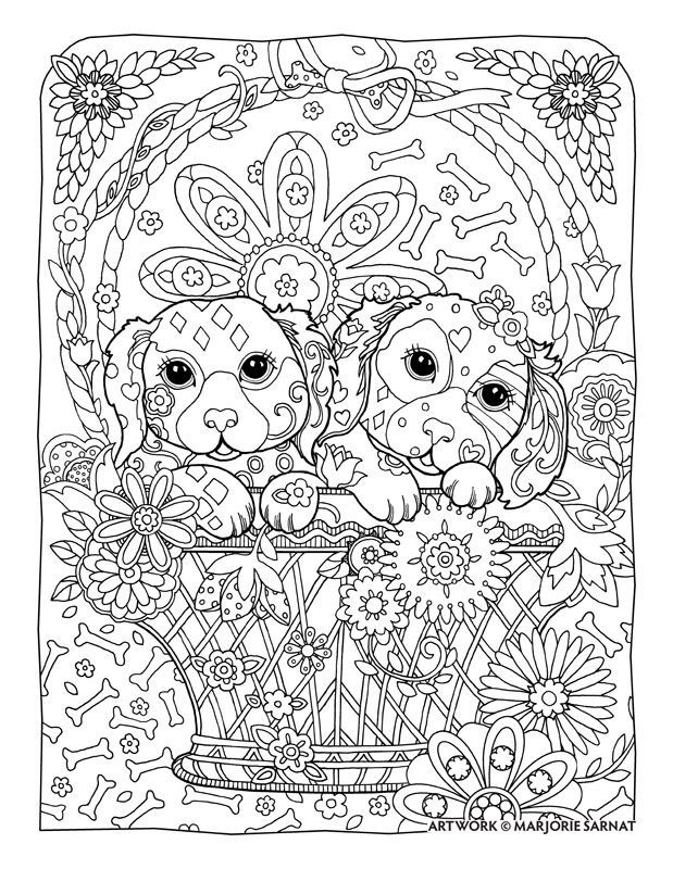 Puppy Coloring Pages For Adults
 Creative Haven Dazzling Dogs Coloring Book by Marjorie