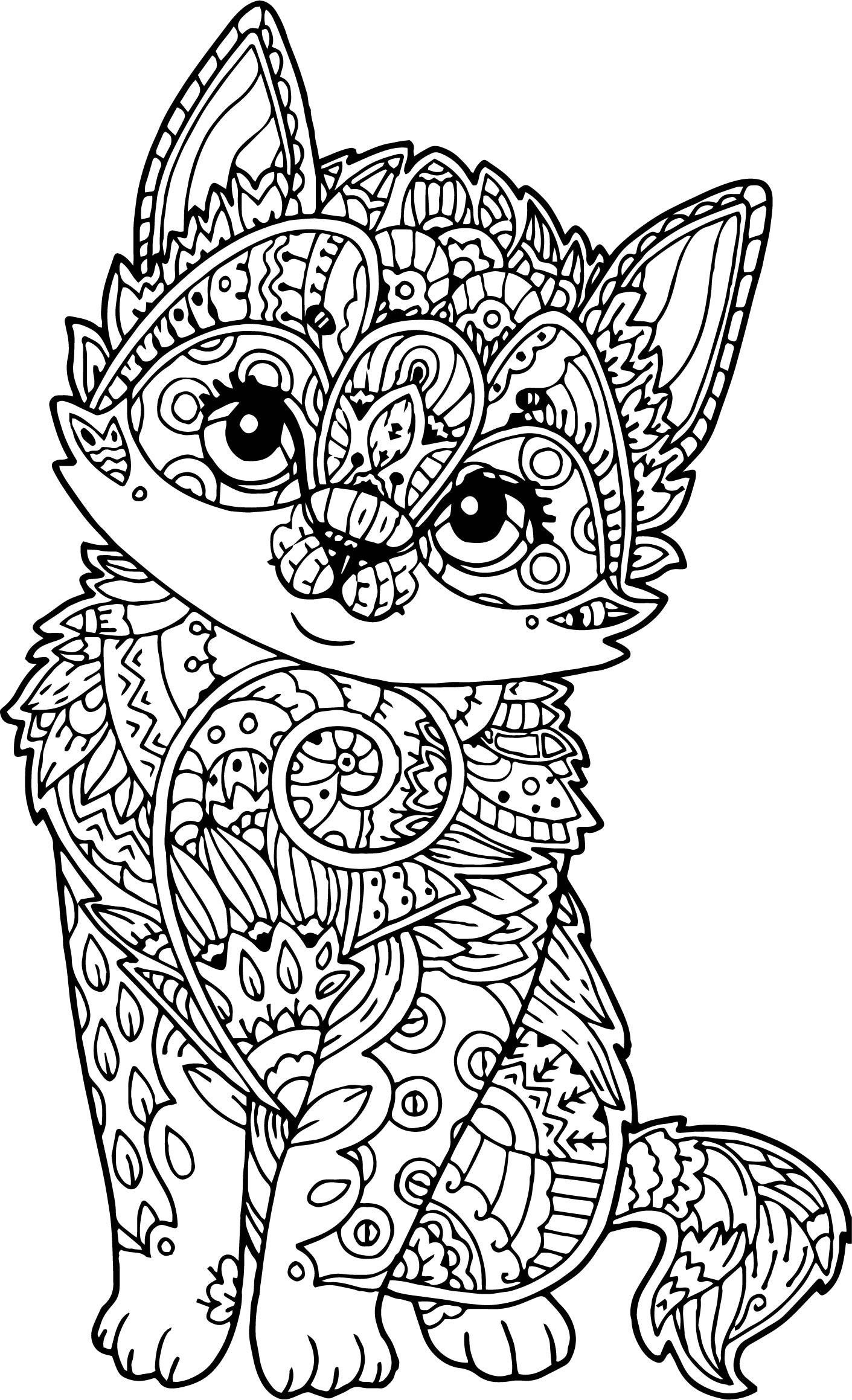 Puppy Coloring Pages For Adults
 Adult Mandala Cat Puppy Coloring Page Wecoloringpage