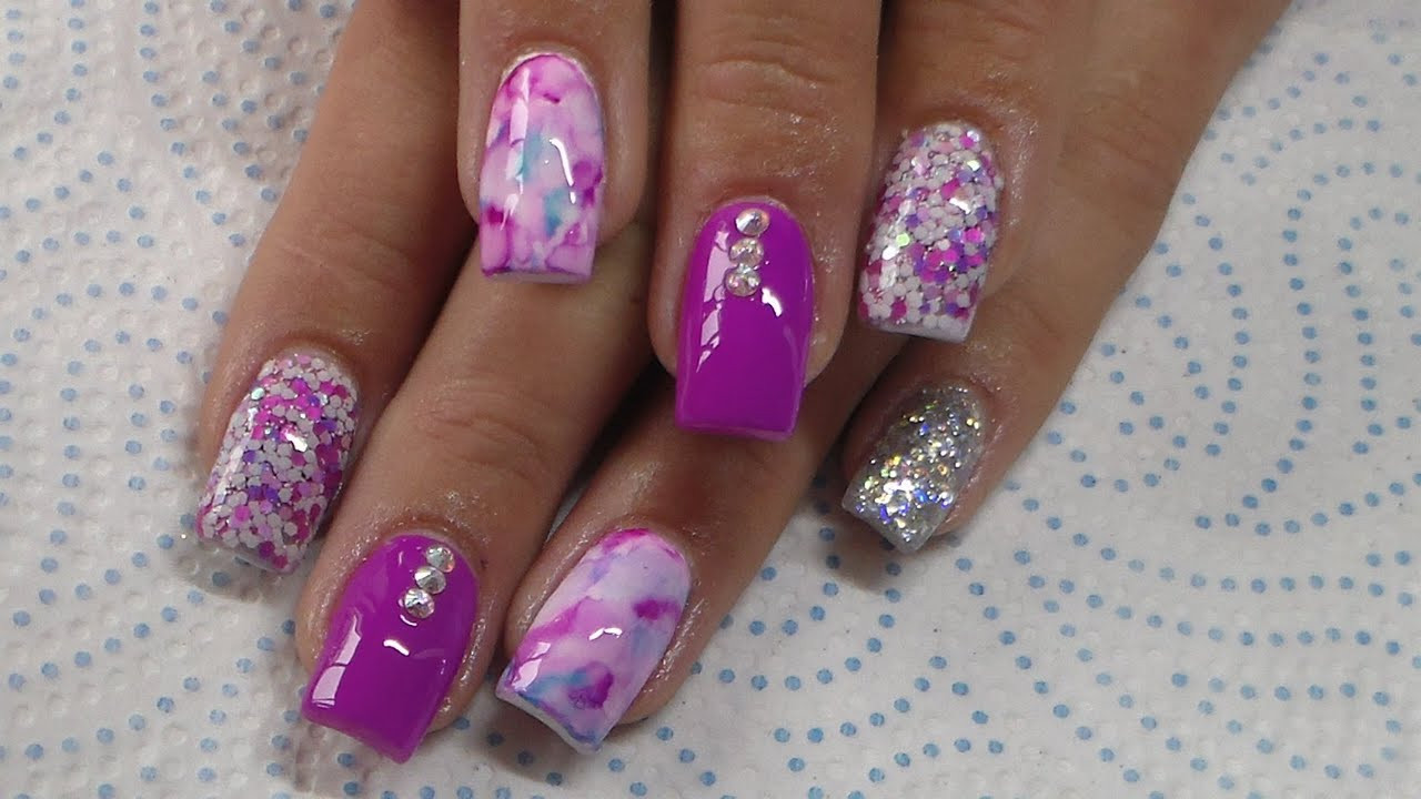 Purple And Blue Nail Designs
 Acrylic Nails Infill And New Design