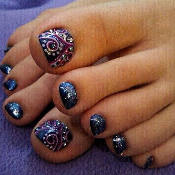 Purple And Blue Nail Designs
 60 Cute & Pretty Toe Nail Art Designs Noted List