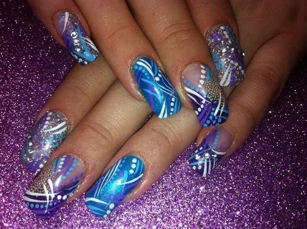 Purple And Blue Nail Designs
 blue and purple Nail Art Gallery
