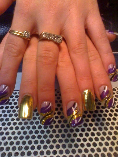 Purple And Gold Nail Designs
 150 Colorful Nail Designs for EVERY Color Nail Designs