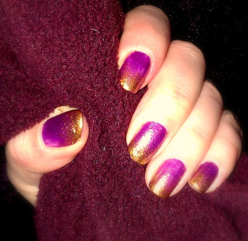 Purple And Gold Nail Designs
 GRADIENT PURPLE AND GOLD NAIL ART Nail Art Gallery