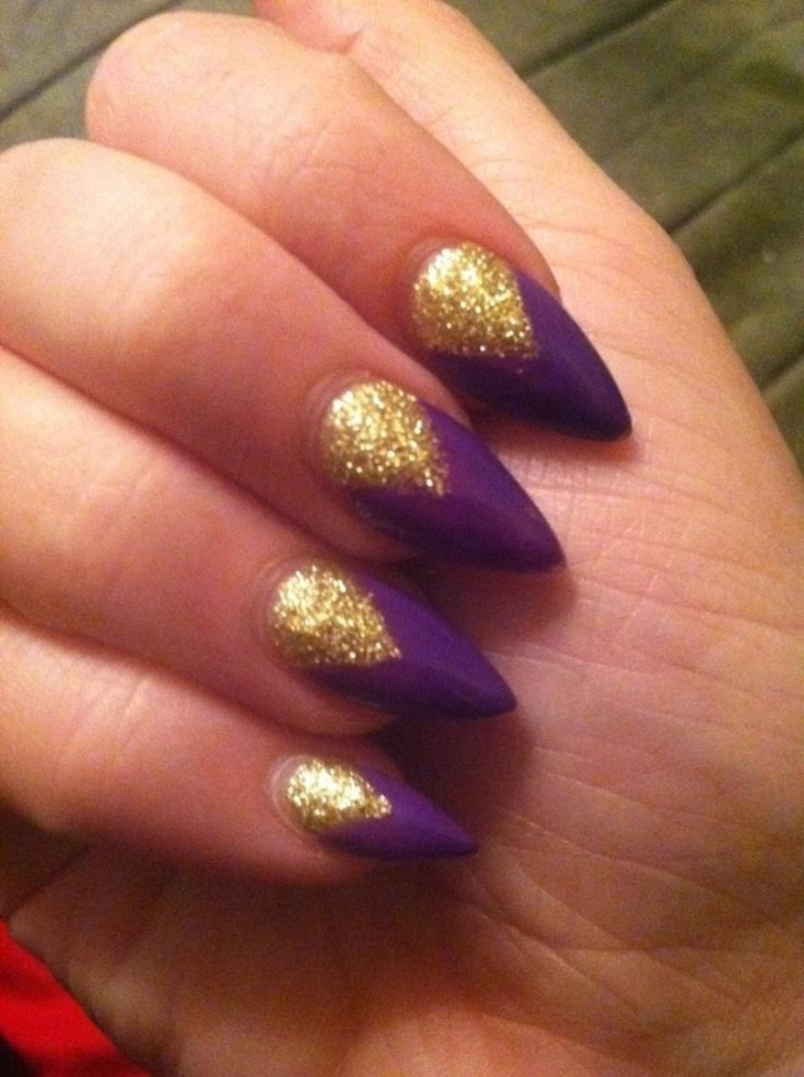 Purple And Gold Nail Designs
 Purple Nails