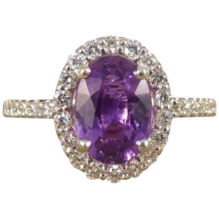 Purple Diamond Engagement Rings
 Purple Sapphire Diamond 18 Carat White Gold Engagement