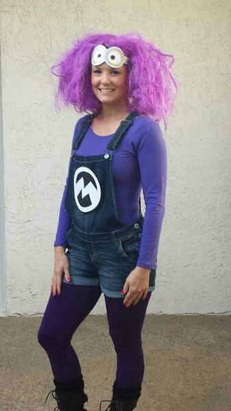 Purple Minion Costume DIY
 Evil purple minion halloween costume
