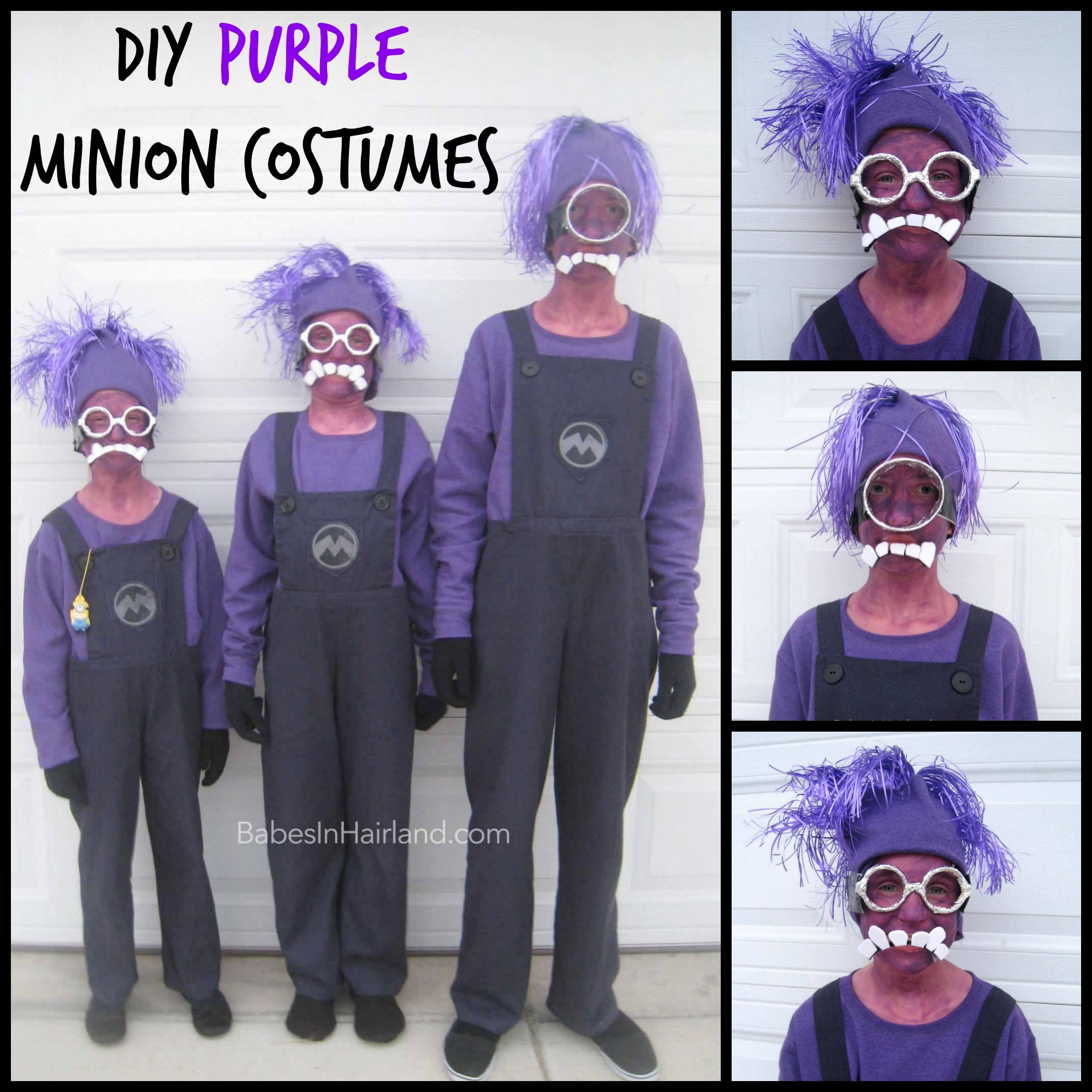 Purple Minion Costume DIY
 Minion Halloween Costumes Babes In Hairland