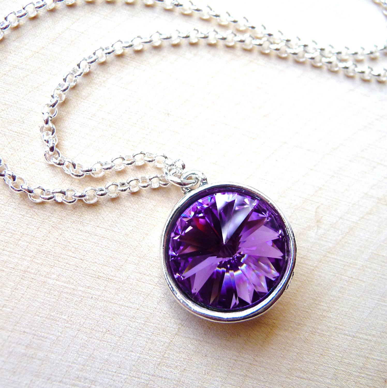 Purple Pendant Necklace
 Tanzanite Purple Crystal Pendant Necklace Swarovski by