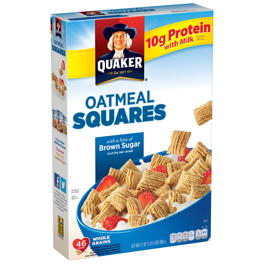 Quaker Oats Breakfast Squares
 2 Pack Quaker Oatmeal Squares Breakfast Cereal Brown