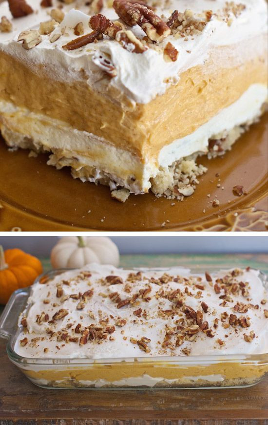 Quick And Easy Thanksgiving Recipes
 Layered Pumpkin Lasagna Dessert