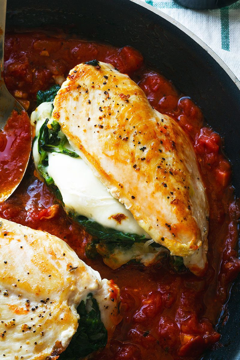 Quick Dinners With Chicken Breasts
 Stuffed Chicken Breast with Mozzarella and Spinach