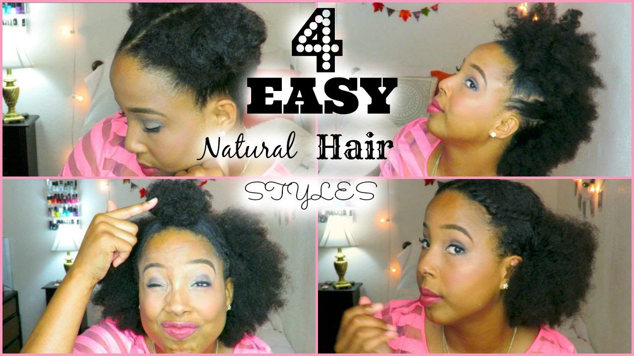 Quick Easy Natural Hairstyles
 Four Easy Quick HairStyles for Short Medium Natural Hair
