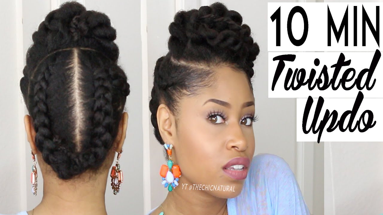 Quick Easy Natural Hairstyles
 THE 10 MINUTE TWISTED UPDO