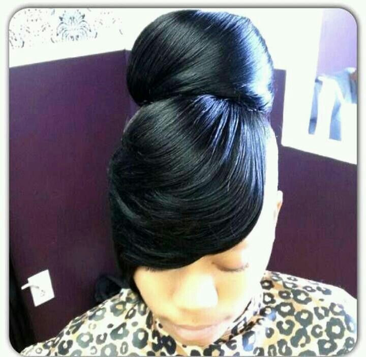 Quick Weave Updo Hairstyles
 Swoop Bang Weave High Bun with Bang Weave
