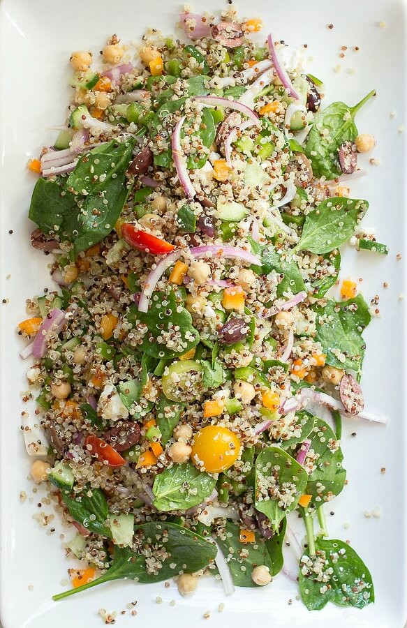 Quinoa Spinach Salad
 Quinoa Salad with Spinach and Red Wine Vinaigrette