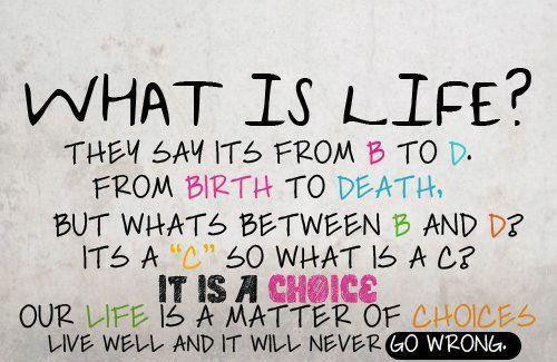Quote About Life Choices
 What is life Inspirational quote on Life Choices
