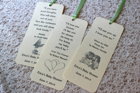 Quote For Baby Shower Book
 Set of 8 Children Book Theme Bookmark Favors by