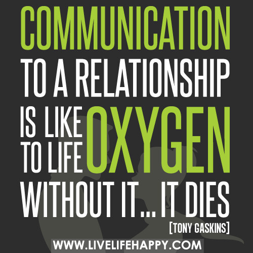 Quotes About Communication In Relationships
 munication to a relationship is like oxygen to life Wi