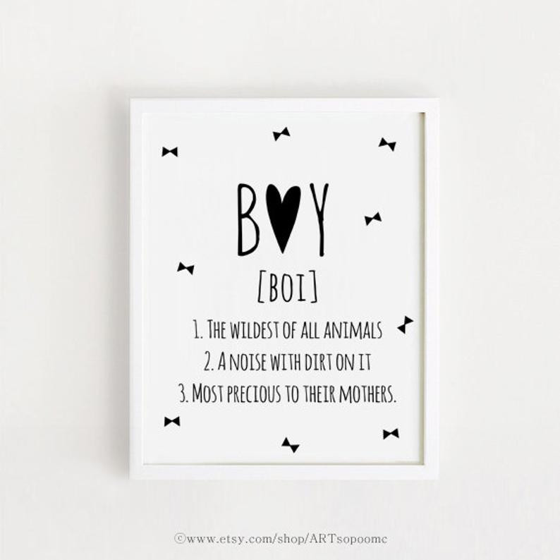 Quotes About Having A Baby Boy
 Baby Boy Quotes Sayings Wall Art Printable Poster Black