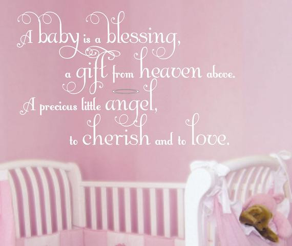 Quotes About Newborn Baby Girls
 Wall Decal Baby Nursery Saying Wall Quote Boy Girl Decals