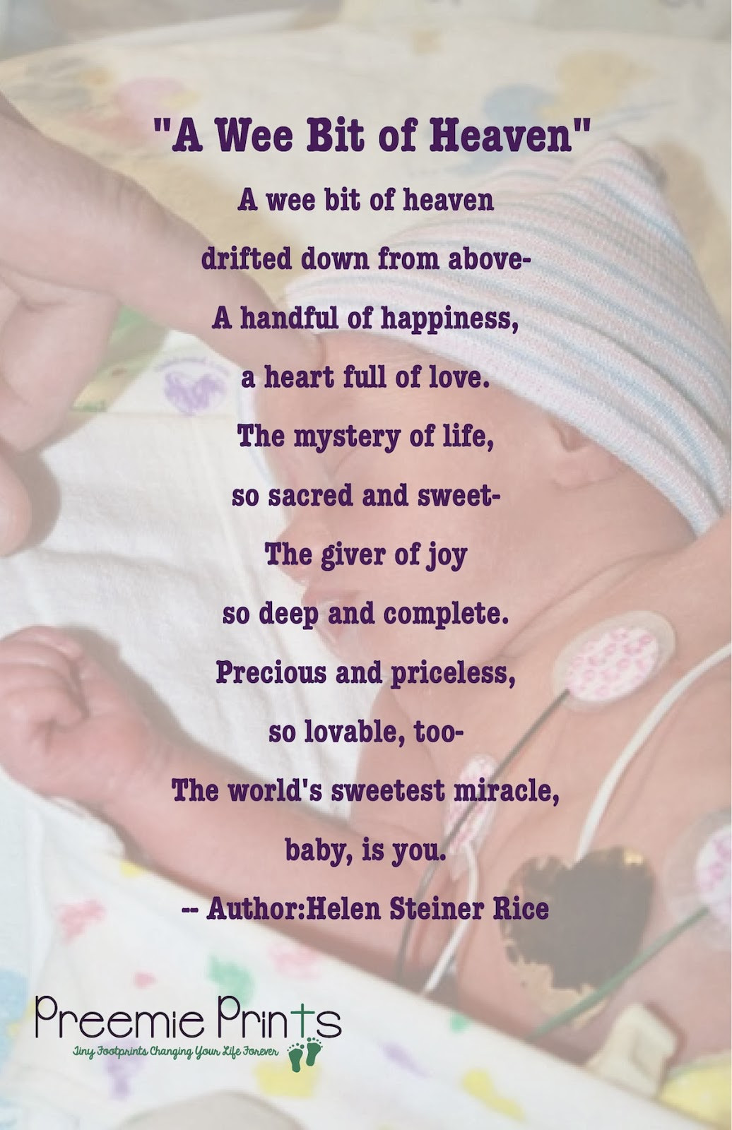 Quotes For New Parents Of A Baby Boy
 Preemie Prints Information Blog Poems Prayers & Quotes