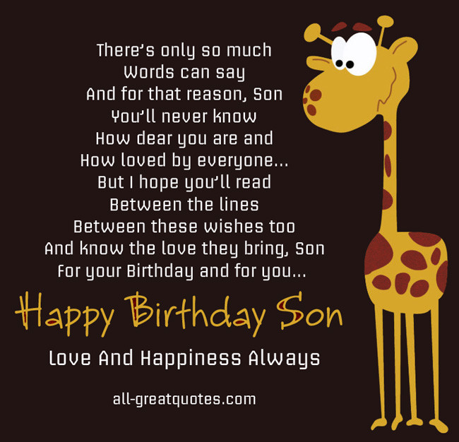 Quotes For Son Birthday
 Birthday Greetings For Son Quotes QuotesGram