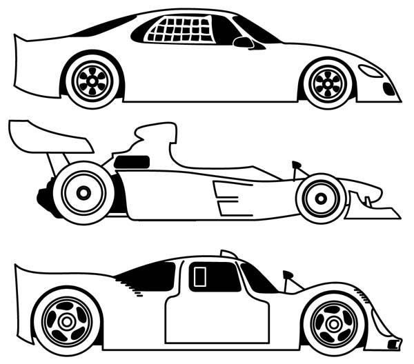Race Car Coloring Pages Printable
 Three Different Race Car Coloring Page Free & Printable