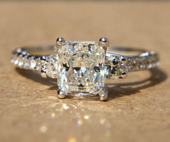 Radiant Cut Diamond Engagement Rings
 Certified 1 90 carats RADIANT cut Diamond Engagement Ring
