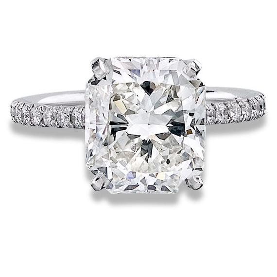 Radiant Cut Diamond Engagement Rings
 2 61 Carat Radiant Cut Diamond Engagement Ring Diamond Pave