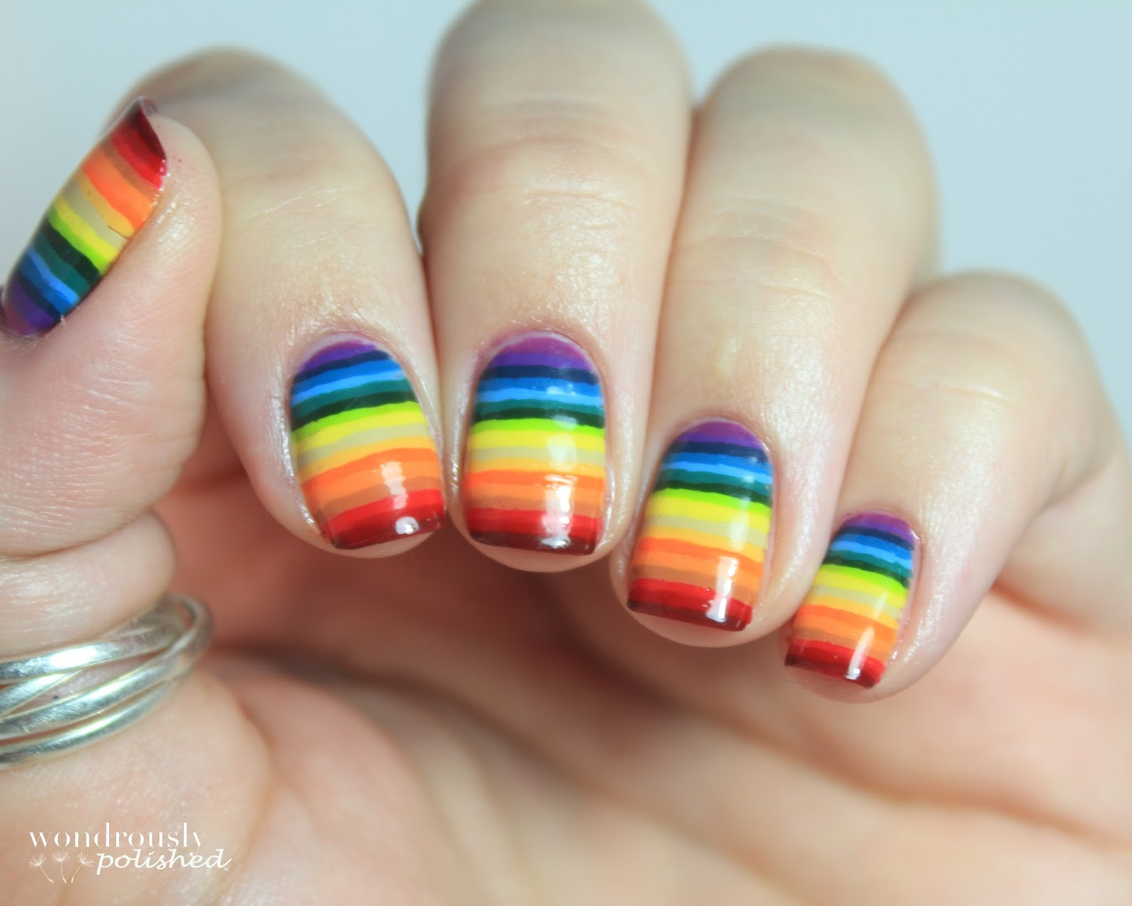 Rainbow Nail Art
 Wondrously Polished 31 Day Nail Art Challenge Day 9
