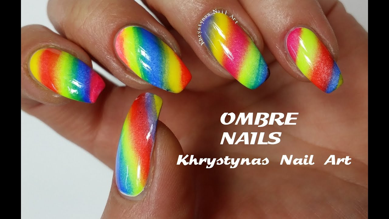 Rainbow Nail Art
 Ombre Rainbow Nails
