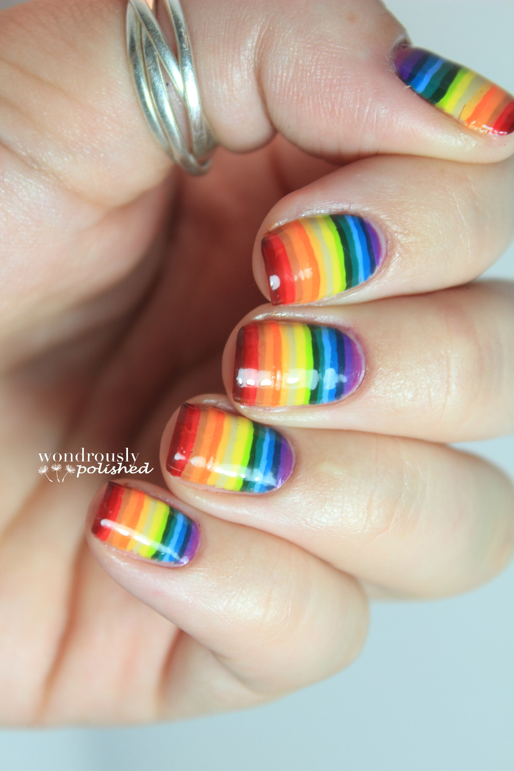 Rainbow Nail Art
 Wondrously Polished 31 Day Nail Art Challenge Day 9