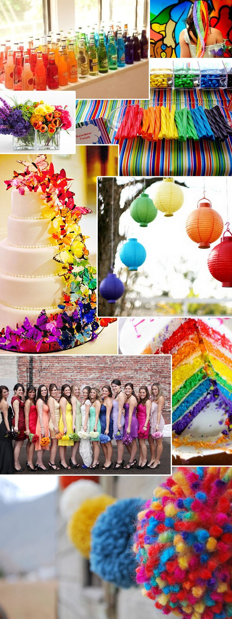 Rainbow Wedding Decorations
 multicolored event decor what do you think of this trend