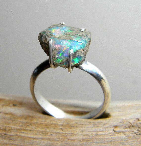 Raw Gemstone Rings
 Raw Opal Engagement Ring &EZ68 – Advancedmassagebysara