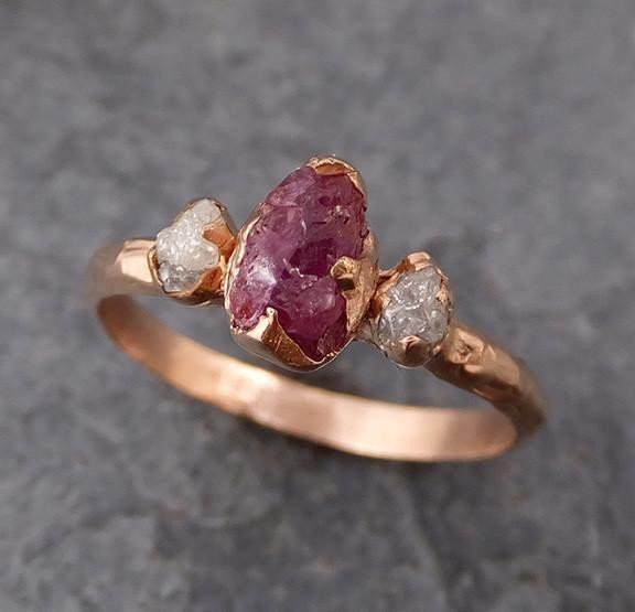 Raw Gemstone Rings
 Raw Sapphire Diamond Gold Engagement Ring Multi stone