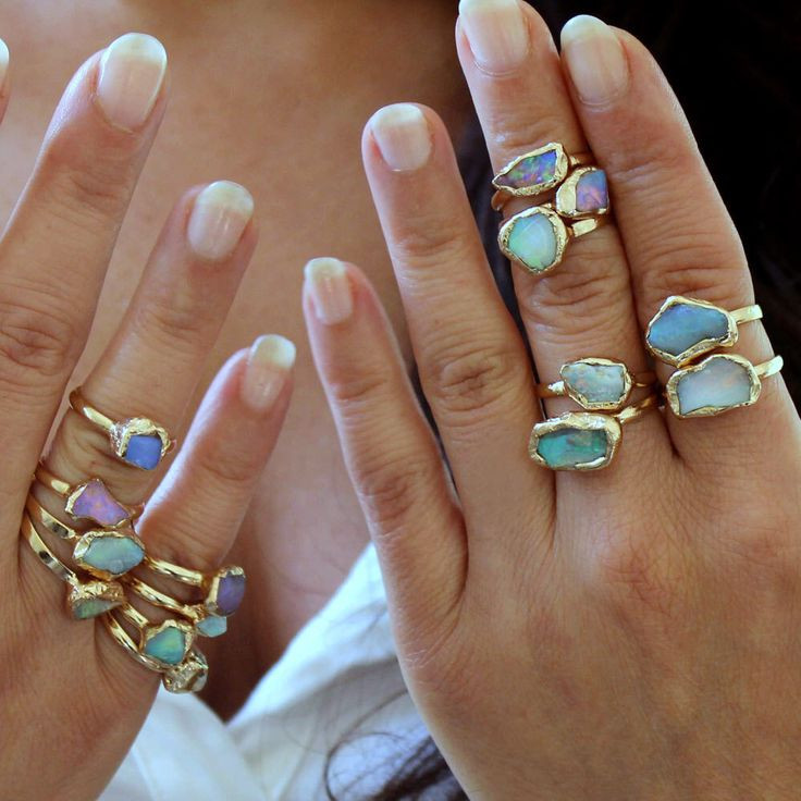 Raw Gemstone Rings
 11 best Opal rings images on Pinterest
