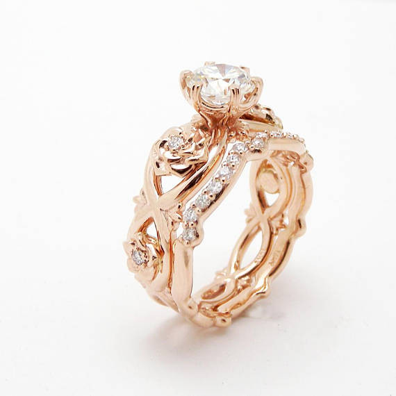 Real Diamond Promise Rings
 Unique Diamond Promise Rings Rose Gold Ring Set Real Diamond