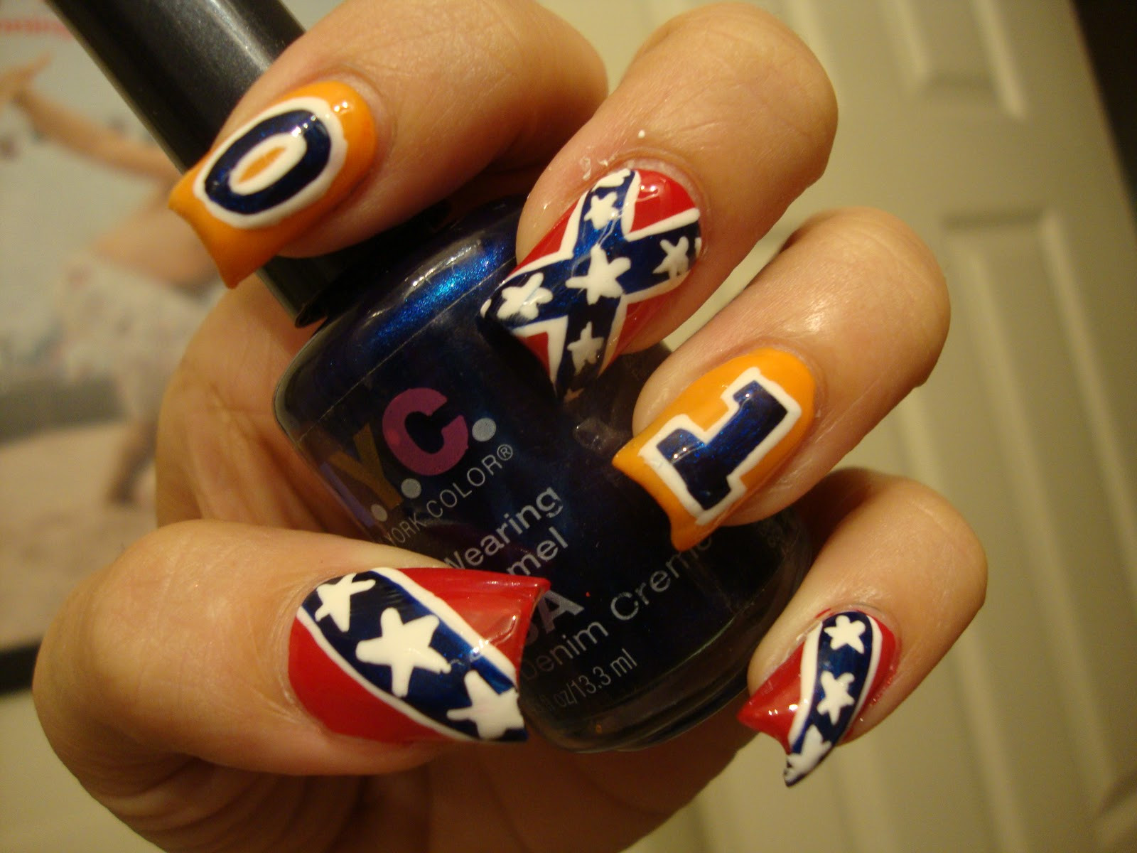 Rebel Flag Nail Designs
 obsessed 30 Day Nail Challenge Day 28 Inspired by a Flag