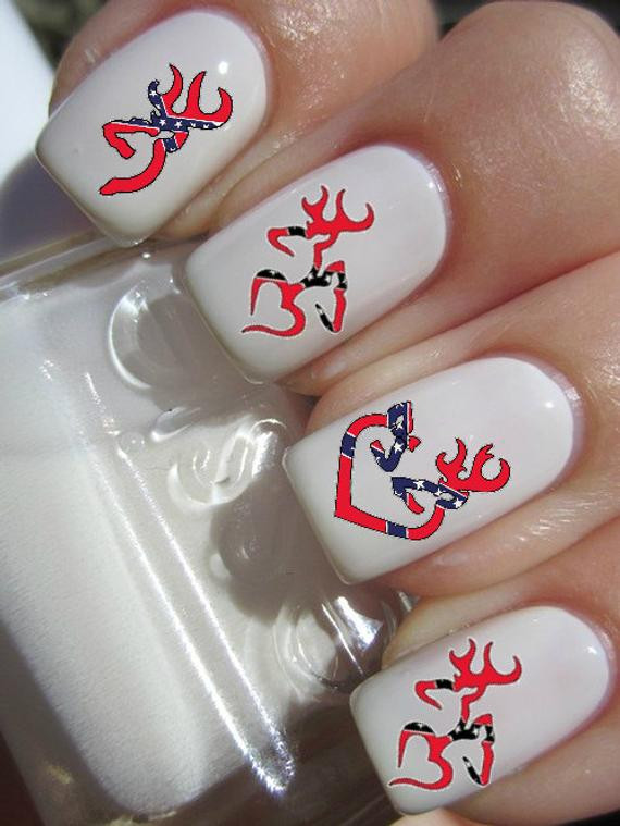 Rebel Flag Nail Designs
 Samantha Harris on Etsy