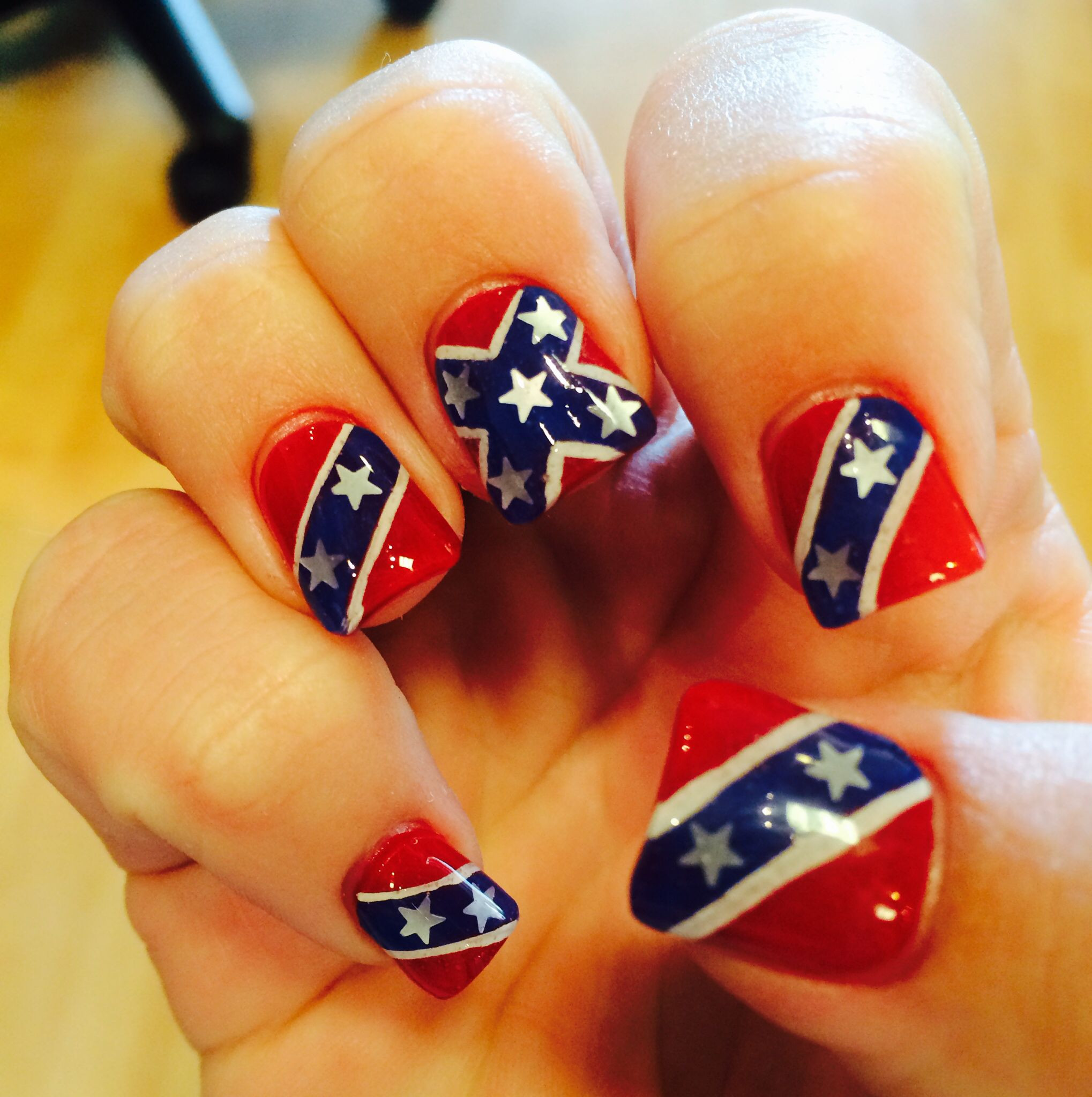 Rebel Flag Nail Designs
 Confederate flag nails Nails