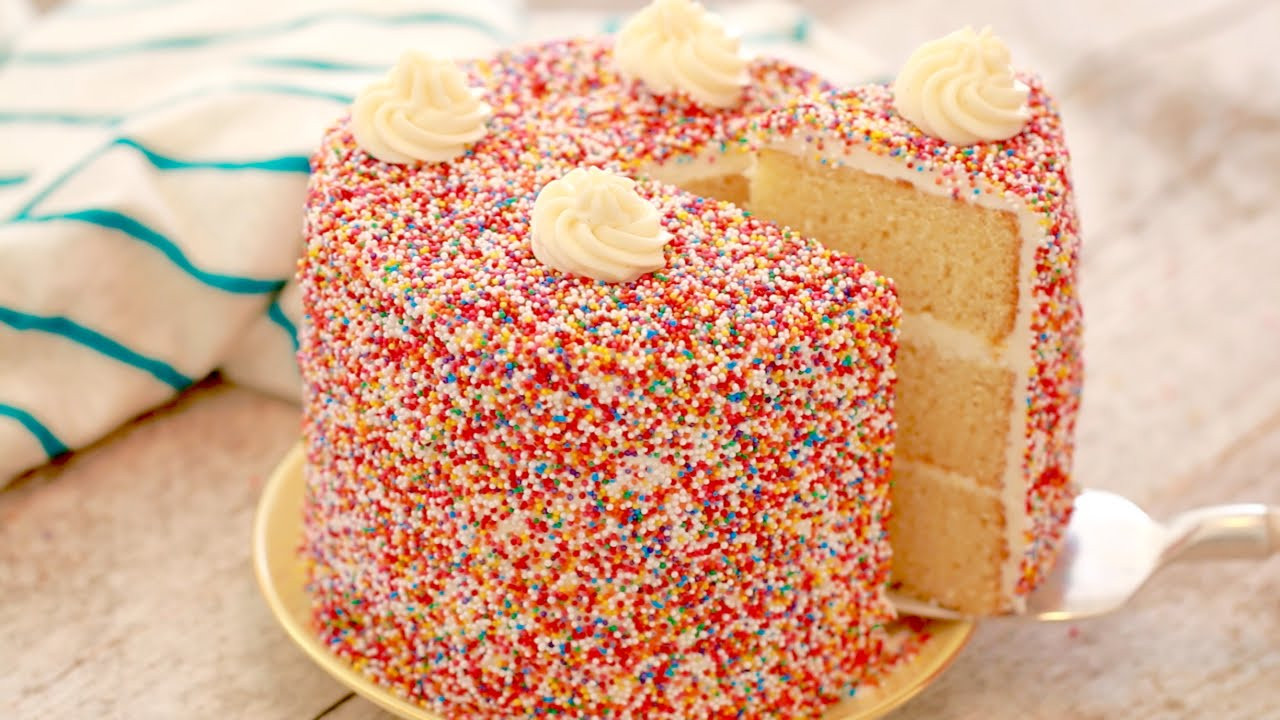 Recipe Birthday Cake
 Vanilla BIRTHDAY CAKE Recipe w Buttercream Frosting 2nd
