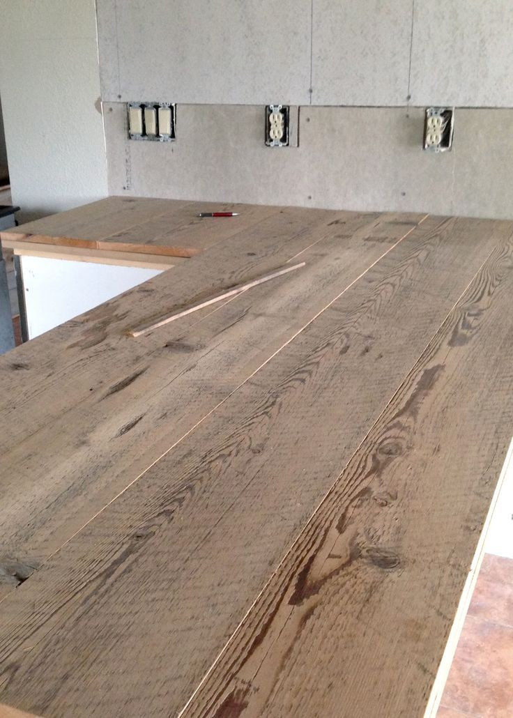 Reclaimed Barn Wood Flooring DIY
 DIY Reclaimed Wood Countertop