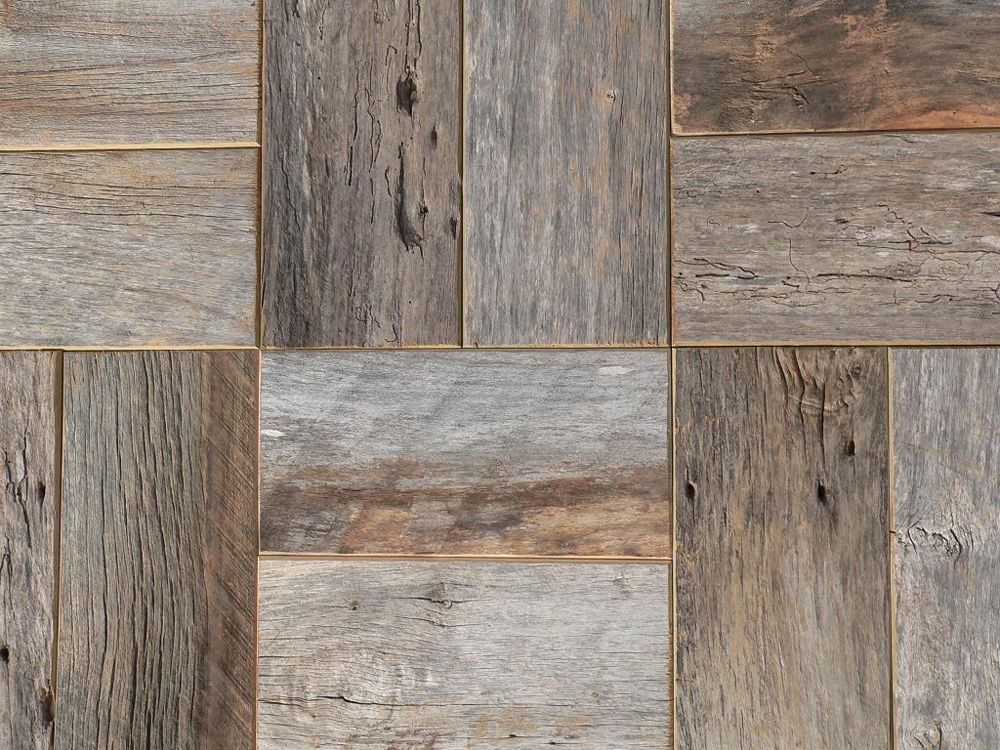 Reclaimed Barn Wood Flooring DIY
 Barnwood Bricks Reclaimed Gray Barn Wood flooring tiles