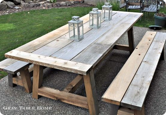 Reclaimed Wood Dining Table DIY
 Reclaimed Wood Outdoor Dining Table and Benches