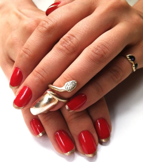 Red And Golden Nail Art
 6 Best Gold Nail Art Designs