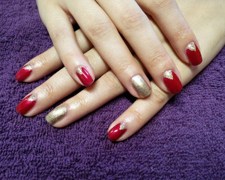 Red And Golden Nail Art
 26 Red and Gold Nail Art Designs Ideas